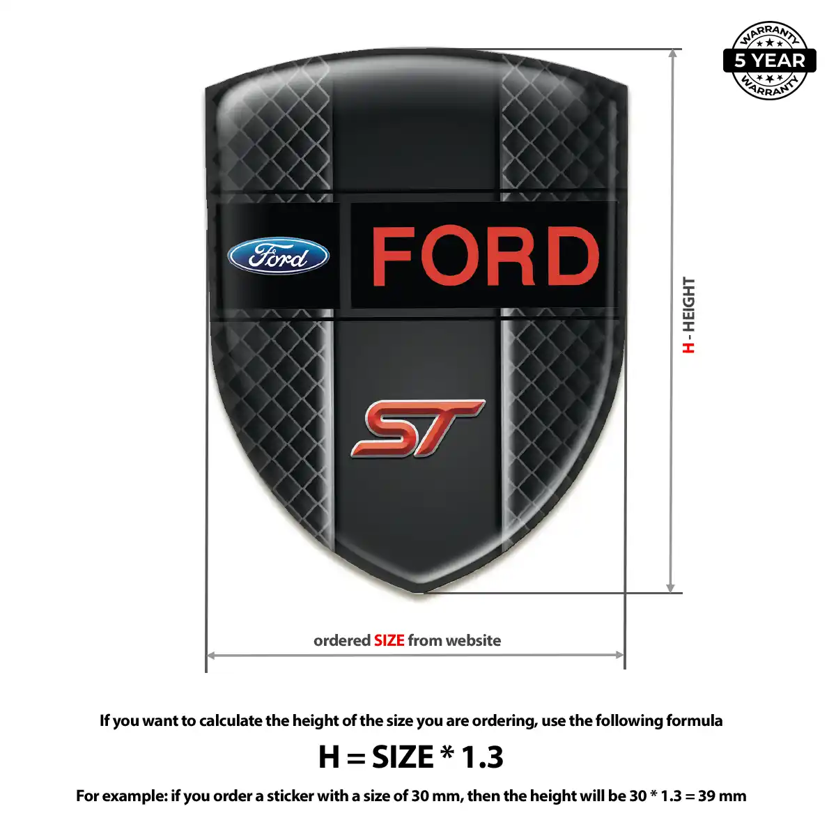 Ford Gel Badge Sticker Refined Design