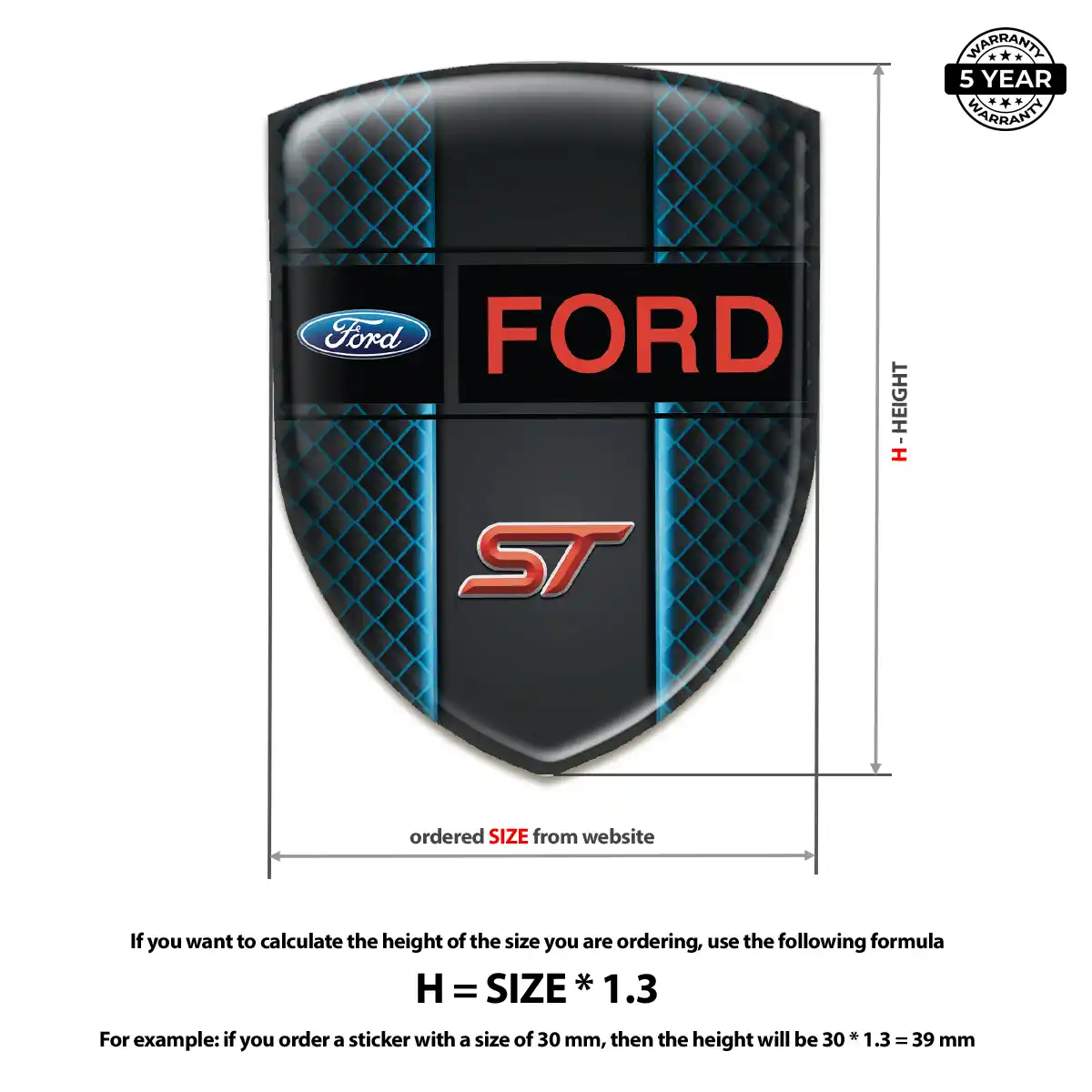 Ford Gel Emblem Sticker Refined Design