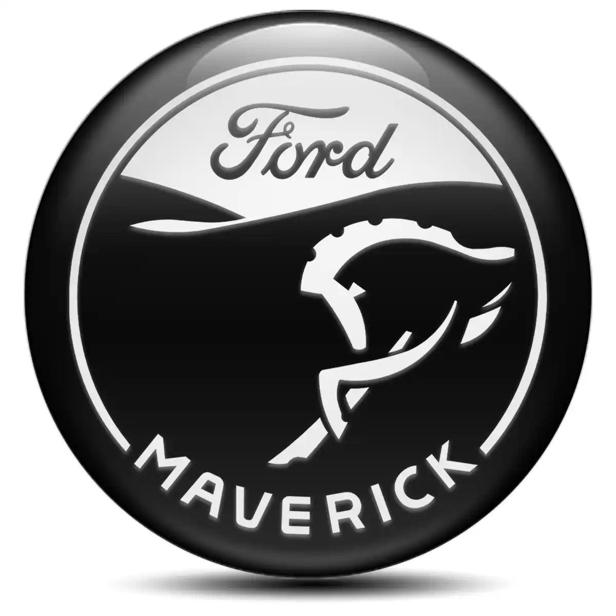 Ford Maverick Logo Silicone Badge Self-Adhesive Stylish Design