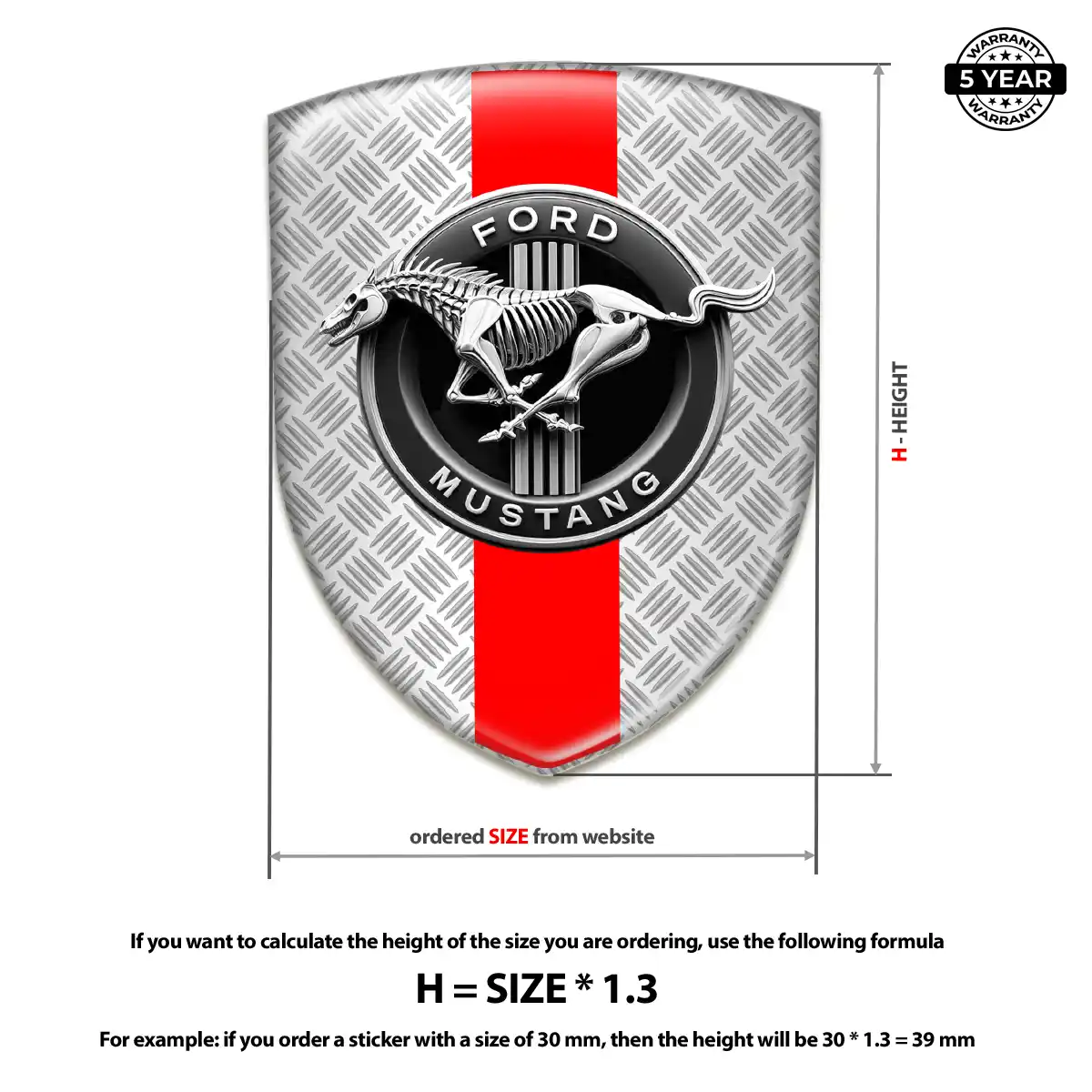Ford Mustang 3D Badge Sticker Elite Finish
