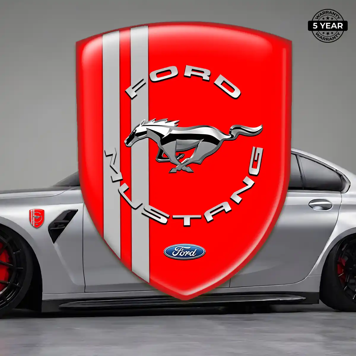 Ford Mustang 3D Badge Sticker Sleek Style