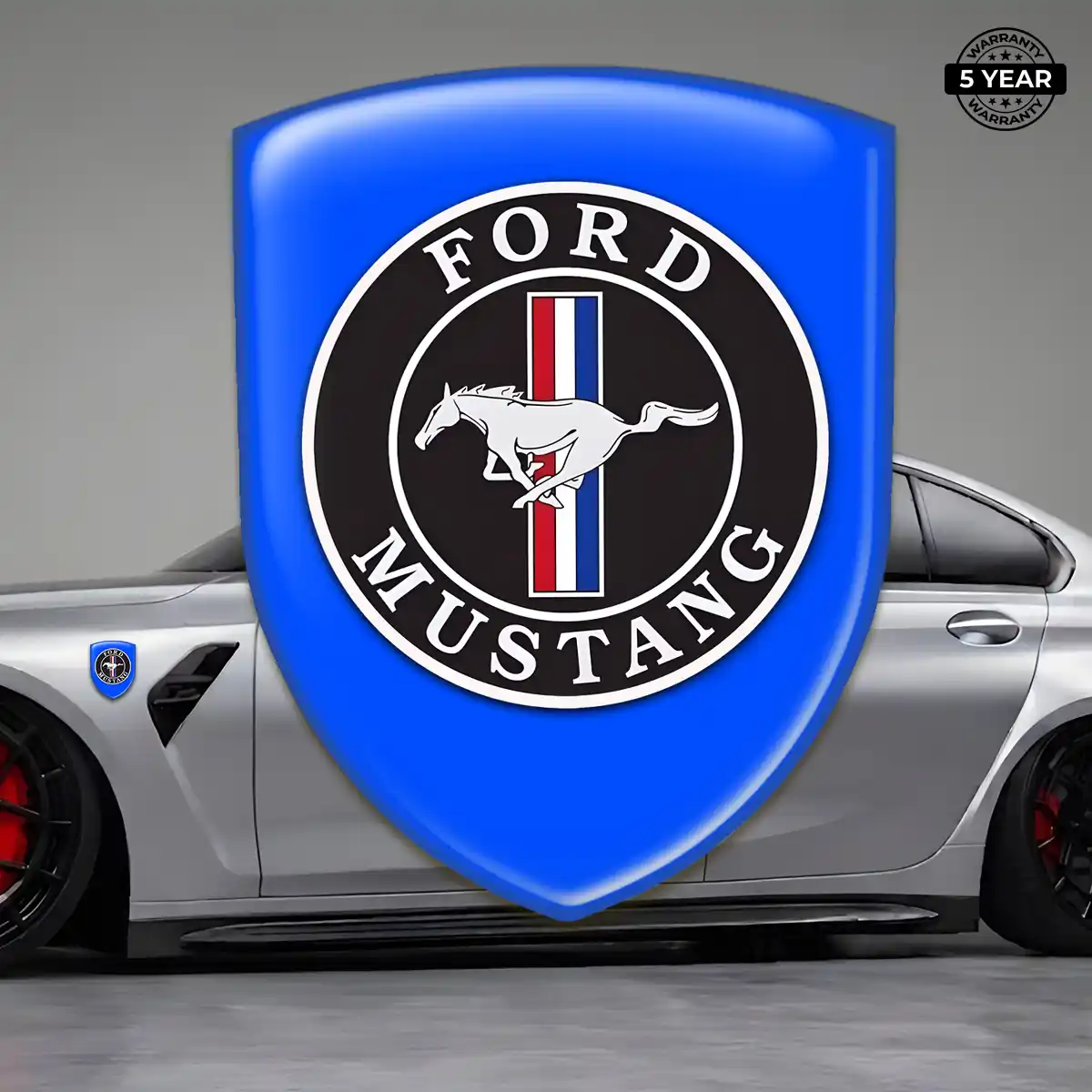 Ford Mustang 3D Domed Sticker Refined Design