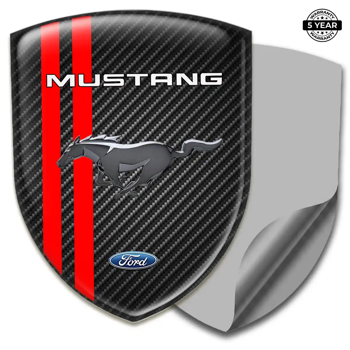 Ford Mustang 3D Domed Sticker Sleek Style