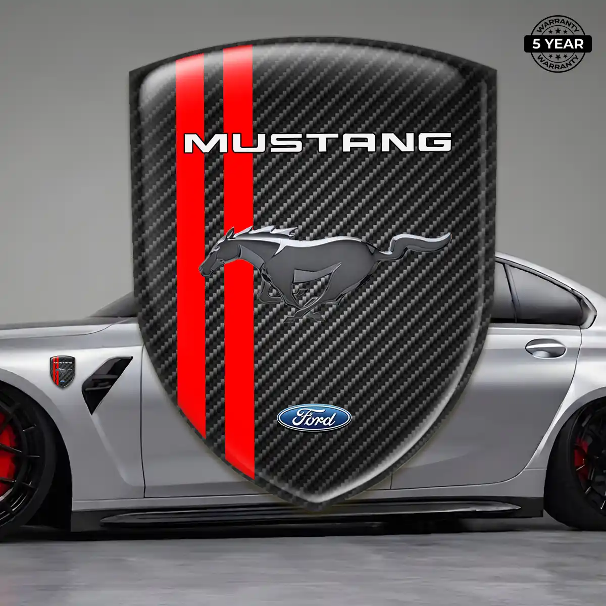 Ford Mustang 3D Domed Sticker Sleek Style