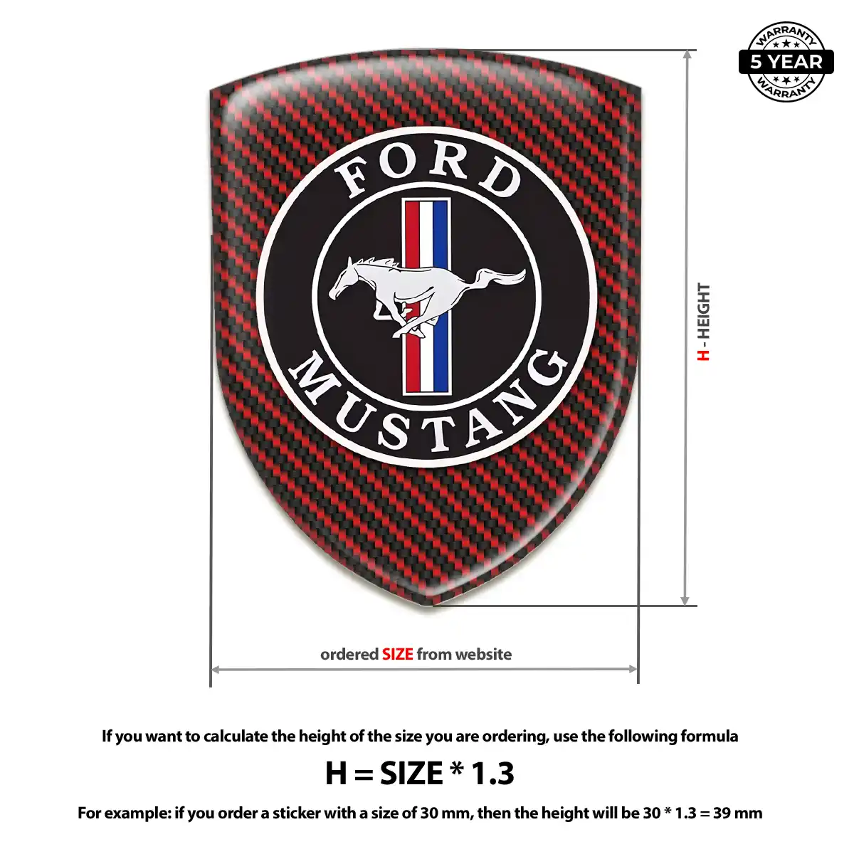 Ford Mustang 3D Emblem Sticker Elite Finish