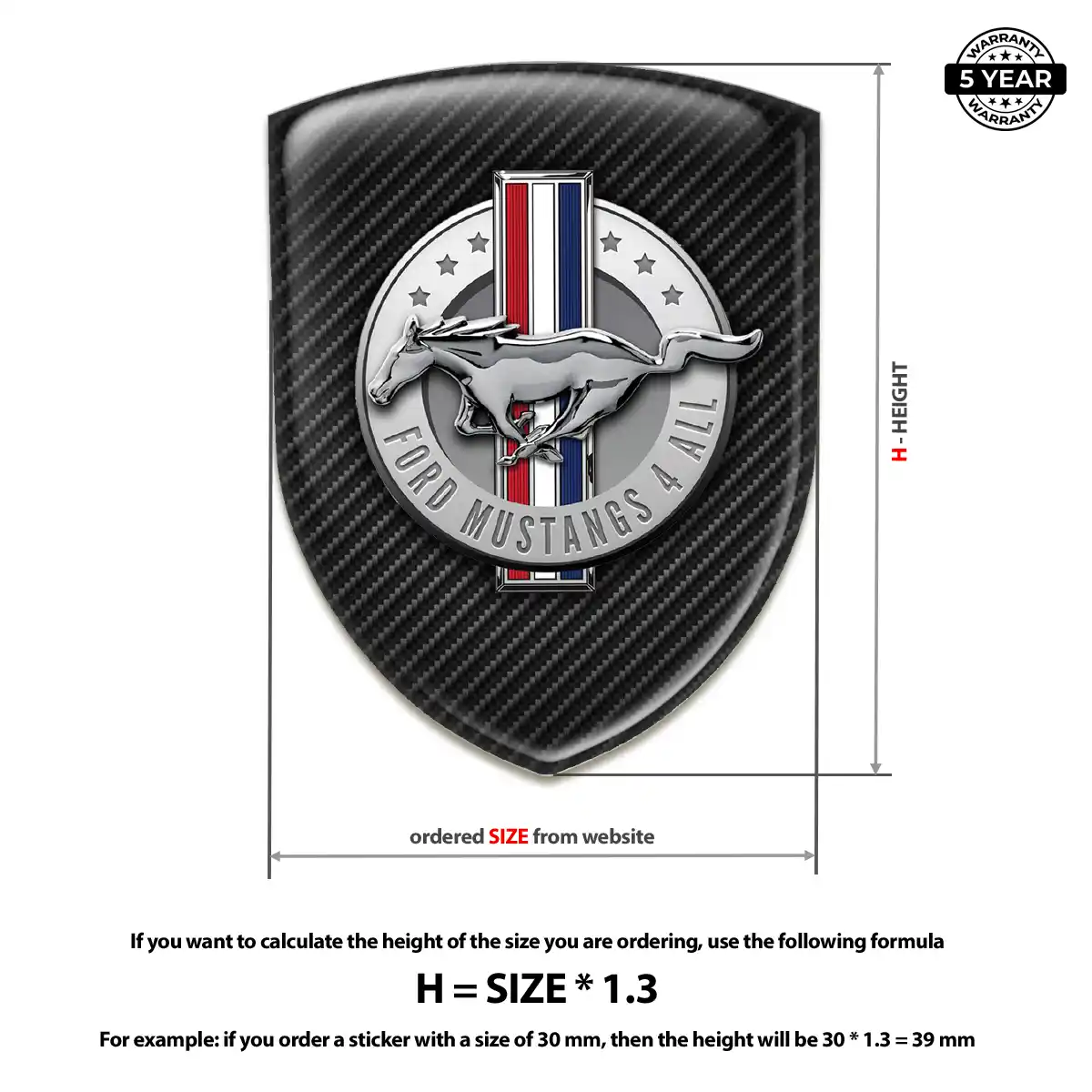 Ford Mustang 3D Emblem Sticker Sleek Style