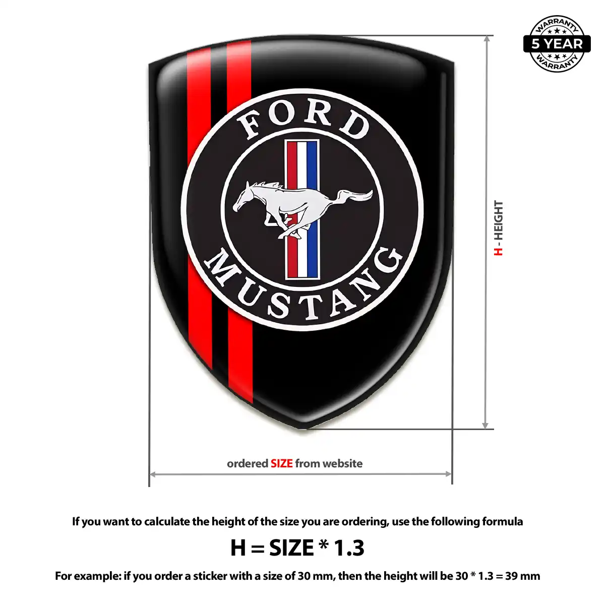 Ford Mustang 3D Logo Sticker Sleek Style