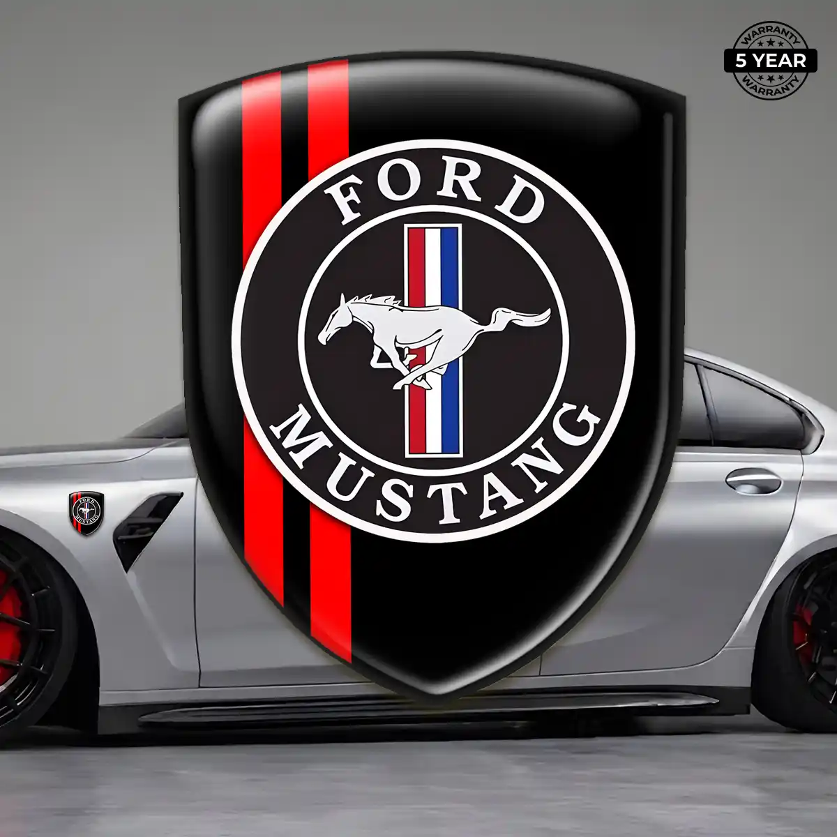 Ford Mustang 3D Logo Sticker Sleek Style
