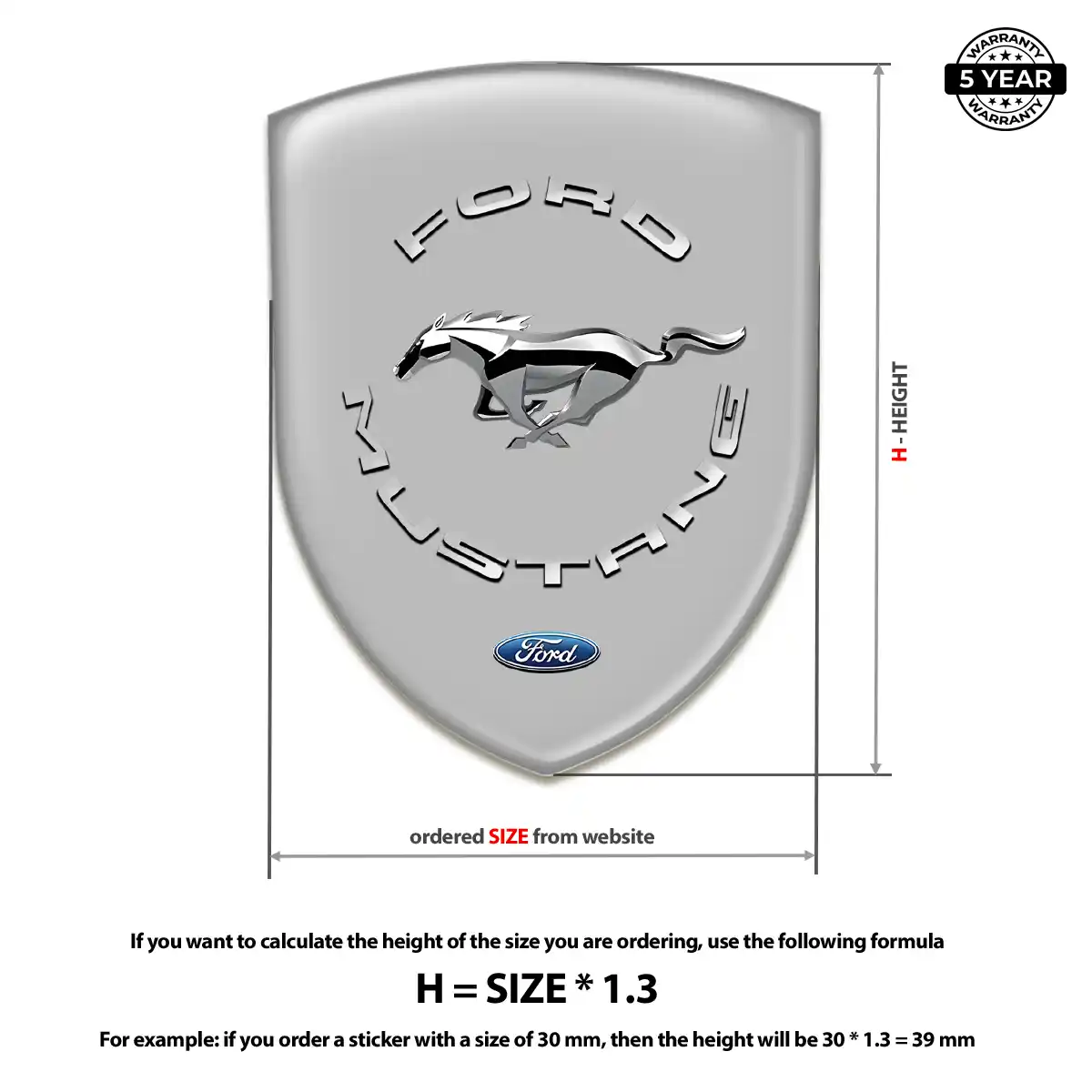 Ford Mustang Automotive Emblem Sticker Elite Finish