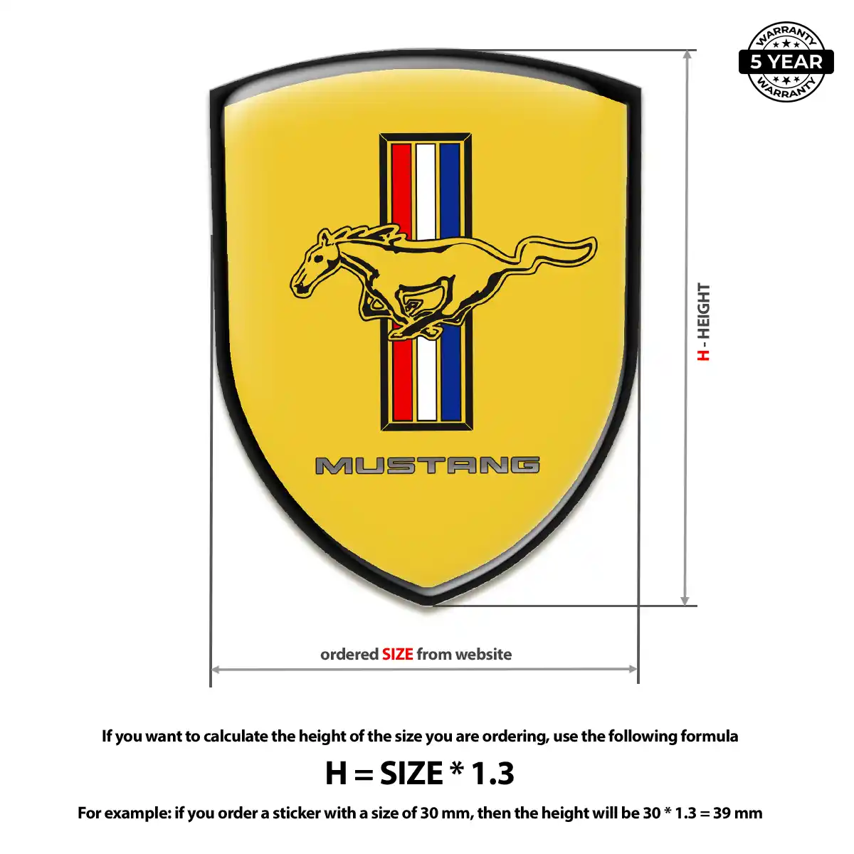 Ford Mustang Automotive Emblem Sticker Sleek Style