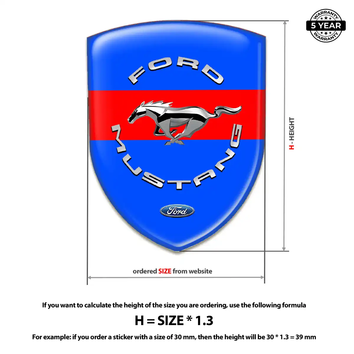 Ford Mustang Automotive Resin Decal Elite Finish