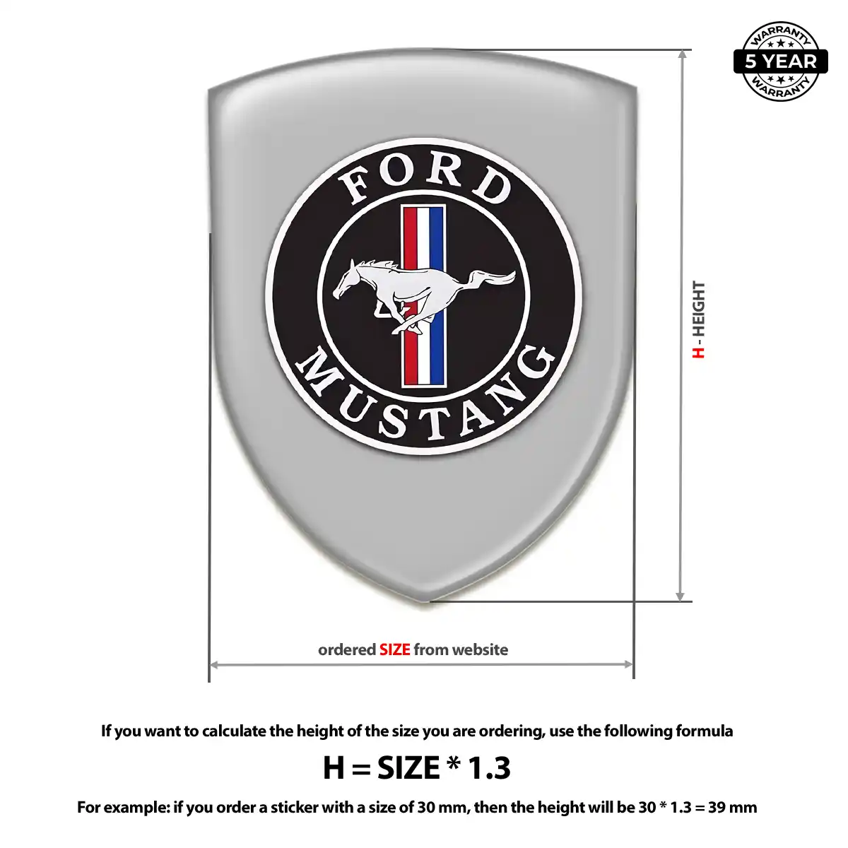 Ford Mustang Automotive Resin Decal Refined Design
