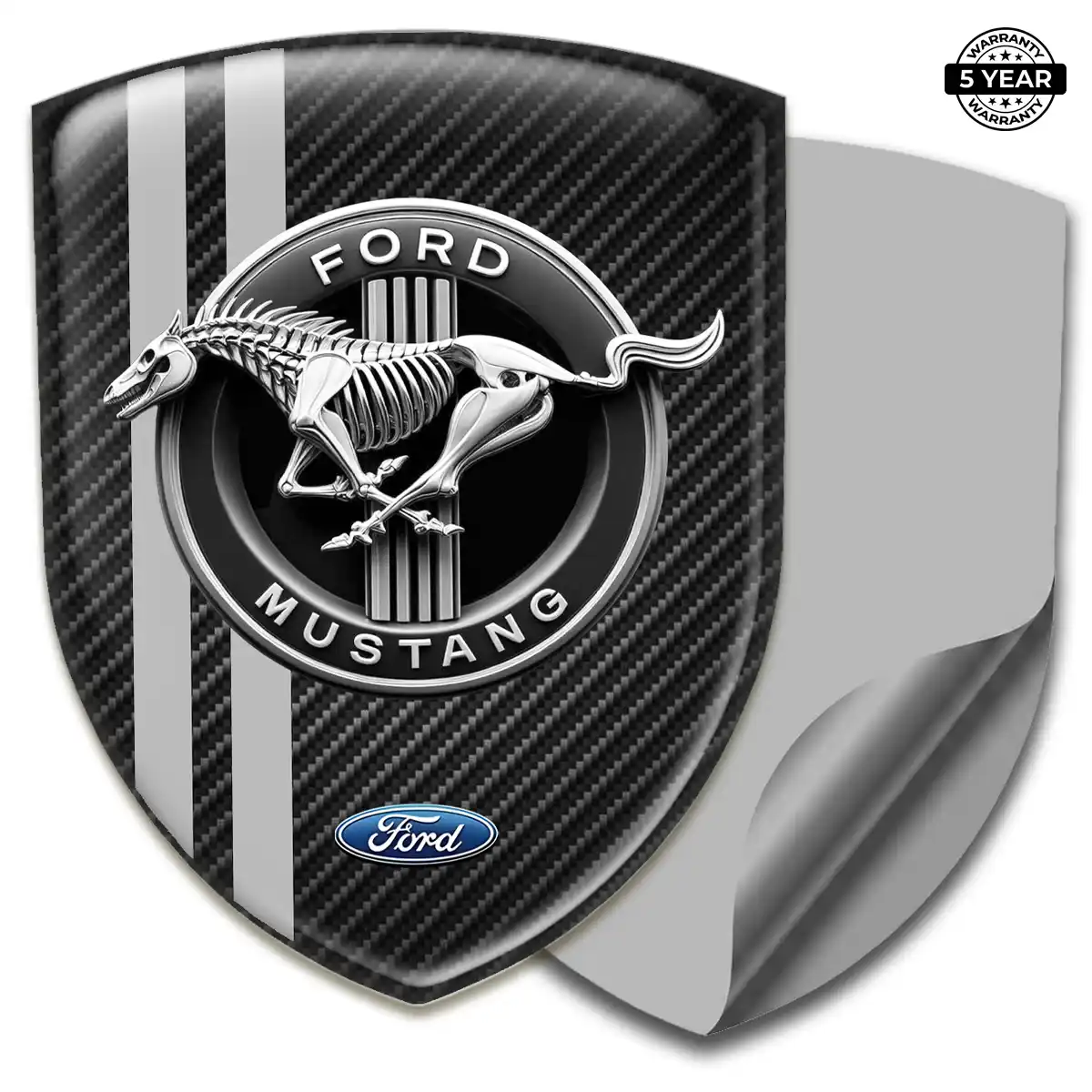Ford Mustang Car Badge Sticker Refined Design