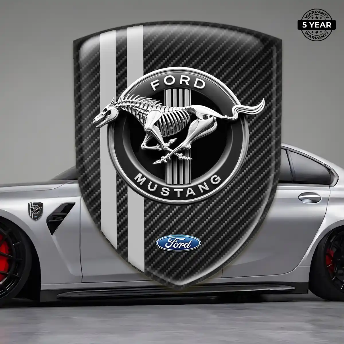 Ford Mustang Car Badge Sticker Refined Design