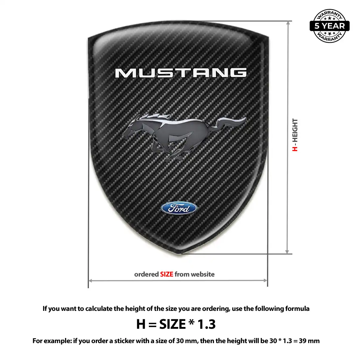 Ford Mustang Car Badge Sticker Sleek Style