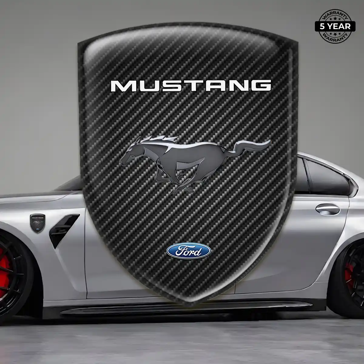 Ford Mustang Car Badge Sticker Sleek Style