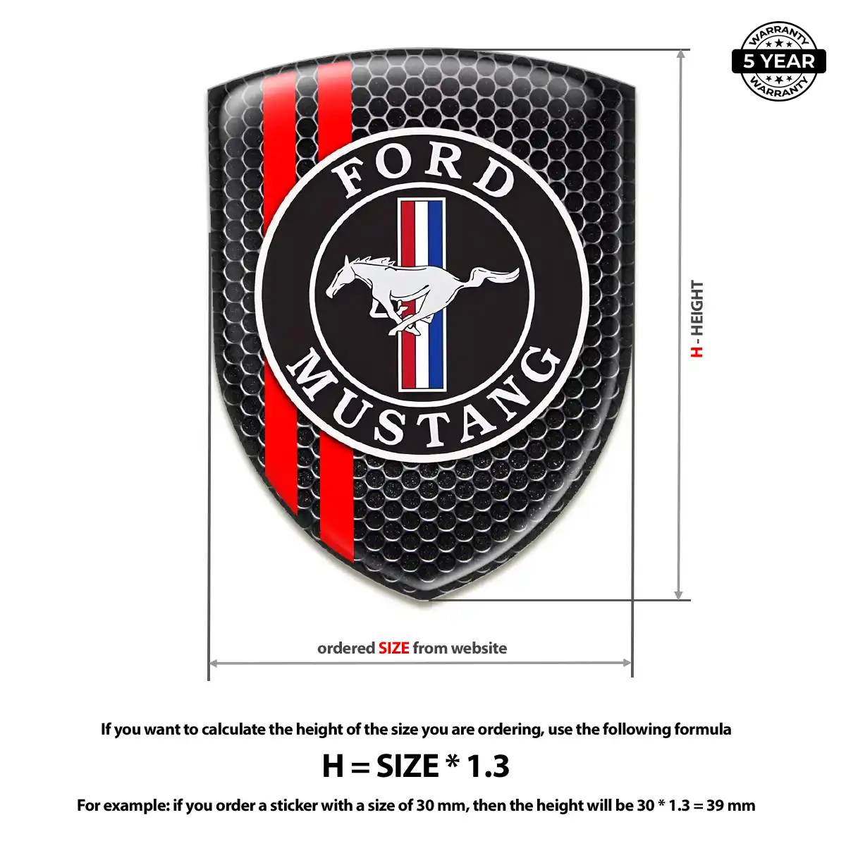Ford Mustang Car Emblem Decal Refined Design