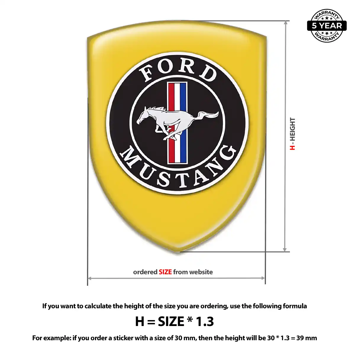 Ford Mustang Car Emblem Overlay Elite Finish