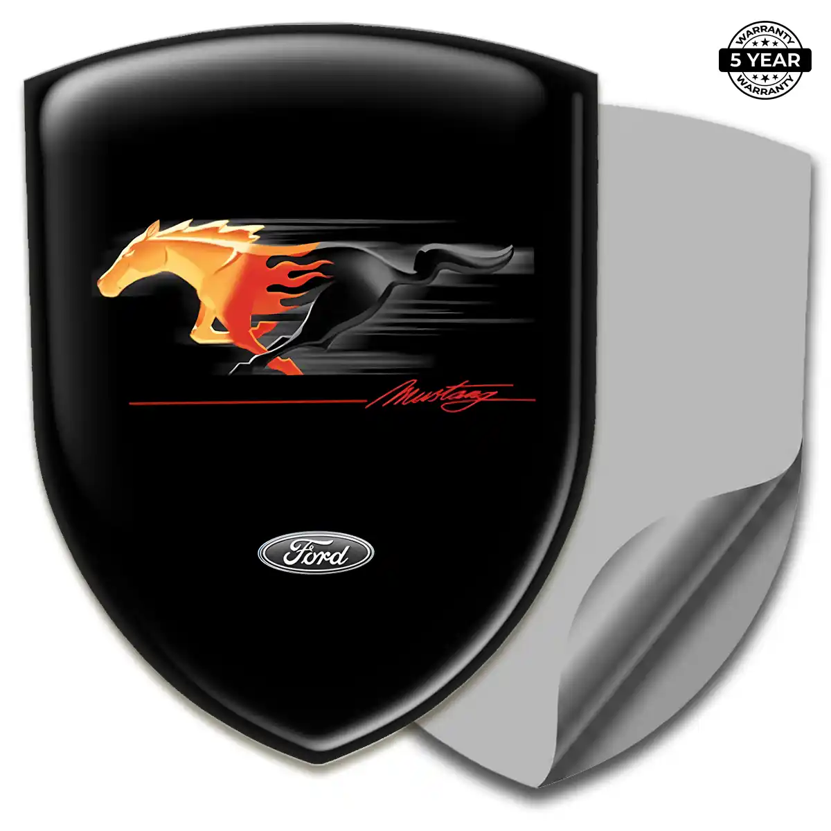 Ford Mustang Car Emblem Overlay Sleek Style