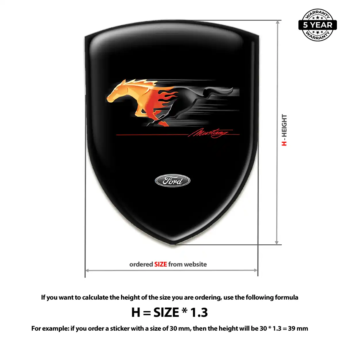 Ford Mustang Car Emblem Overlay Sleek Style