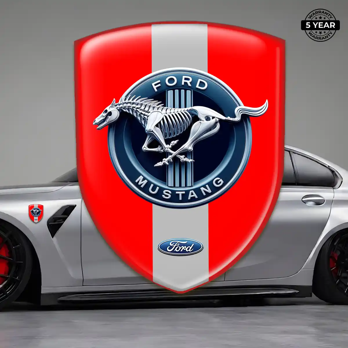 Ford Mustang Car Emblem Sticker Refined Design