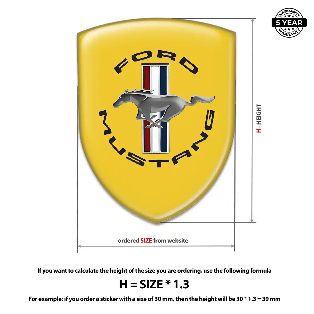 Ford Mustang Car Emblem Sticker Sleek Style