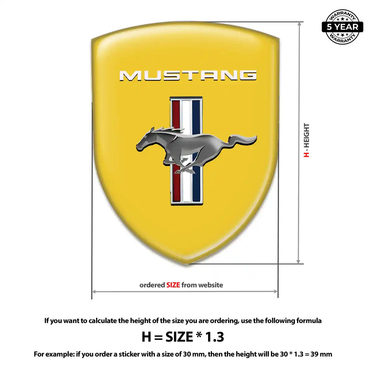 Ford Mustang Car Logo Decal Elite Finish