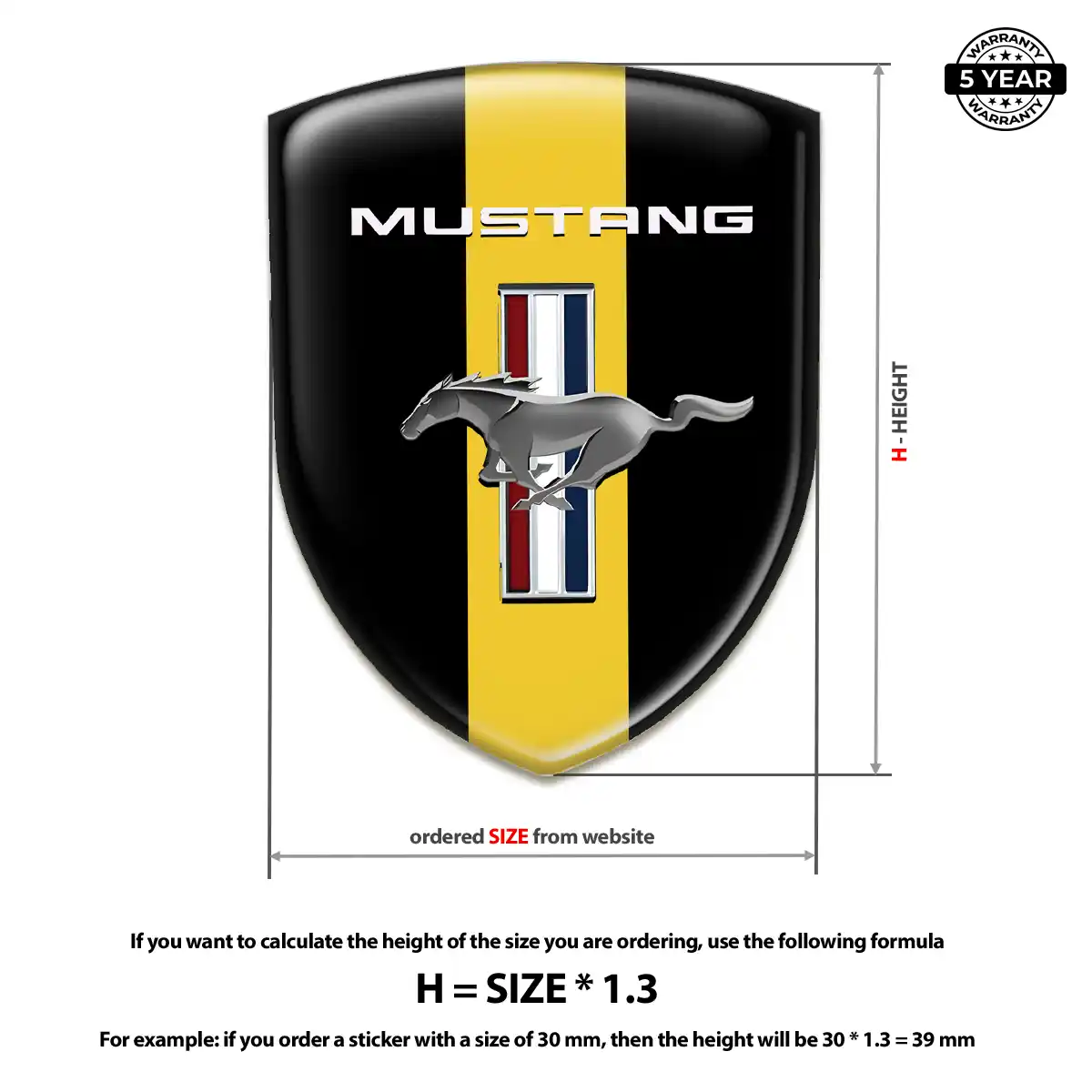 Ford Mustang Crest Emblem Elite Finish