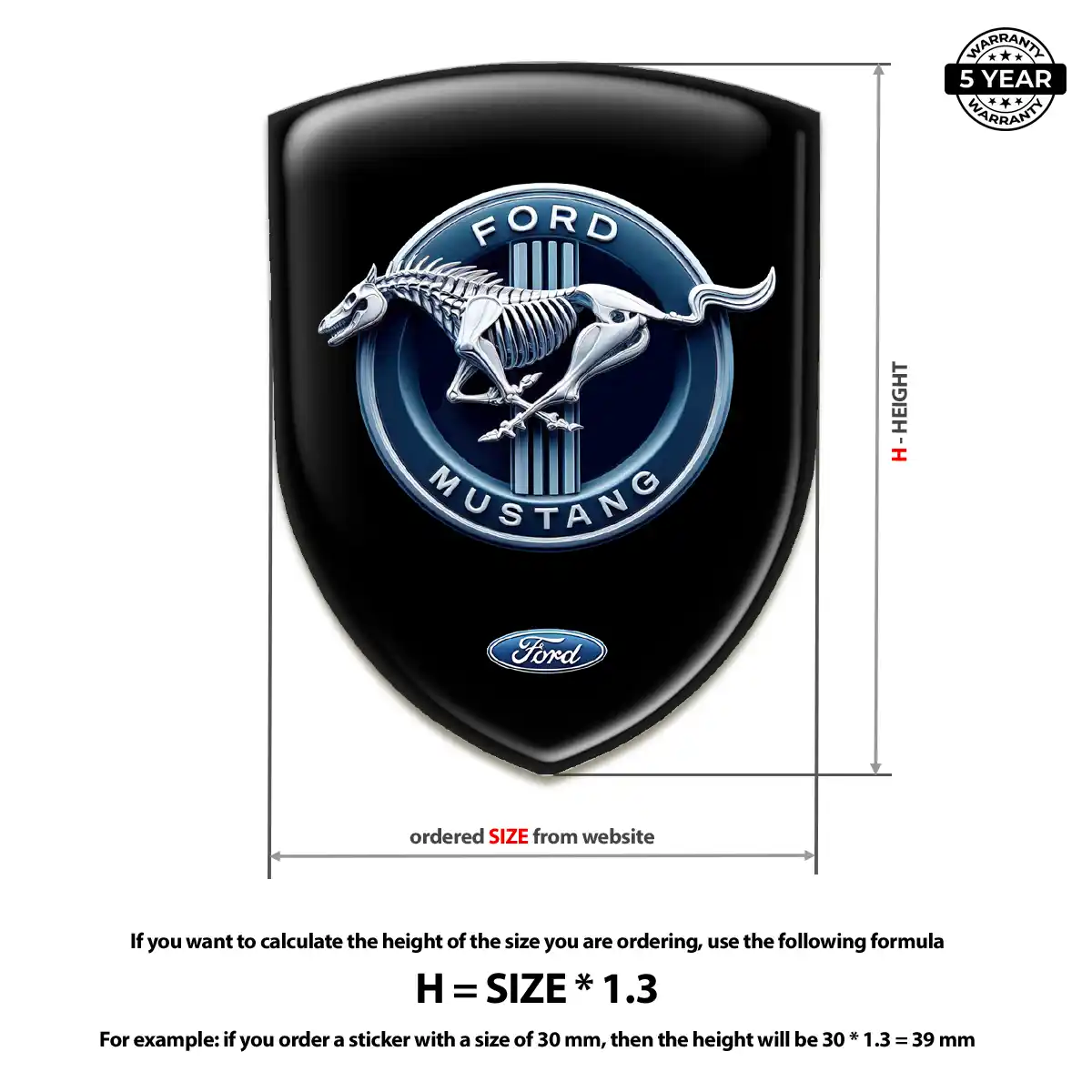 Ford Mustang Crest Logo Emblem Elite Finish