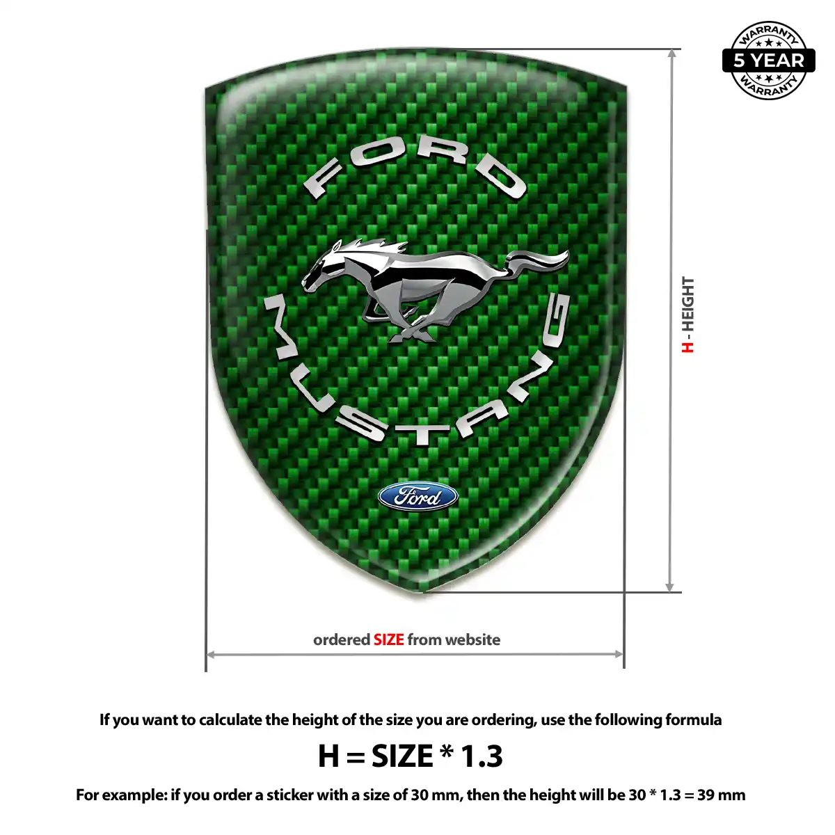 Ford Mustang Domed Badge Elite Finish