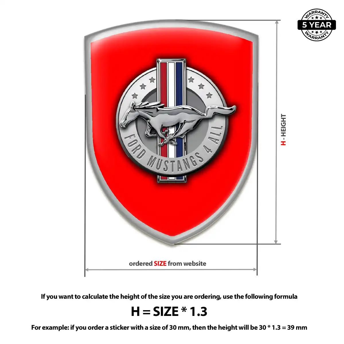 Ford Mustang Domed Badge Sleek Style