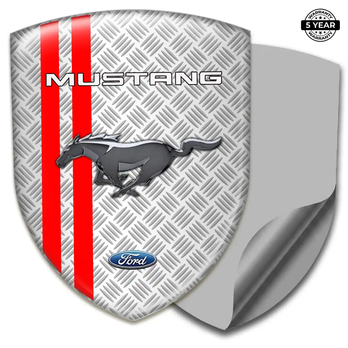 Ford Mustang Domed Car Sticker Refined Design