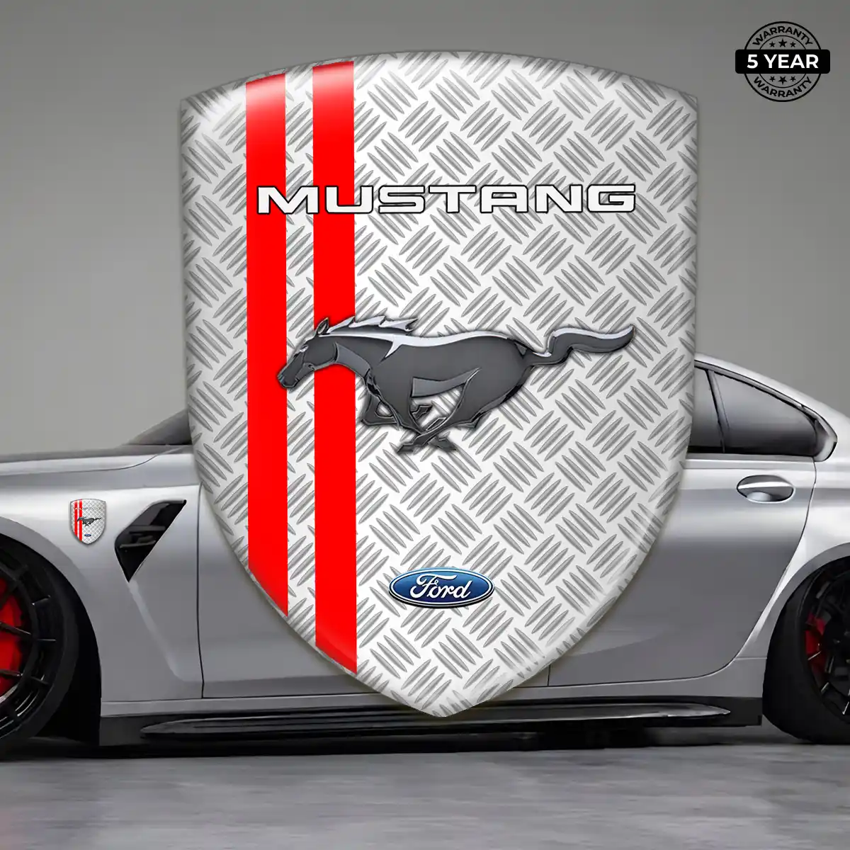 Ford Mustang Domed Car Sticker Refined Design