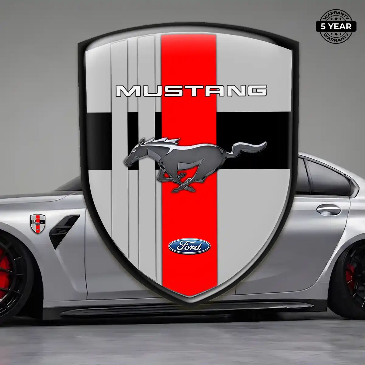 Ford Mustang Domed Car Sticker Sleek Style