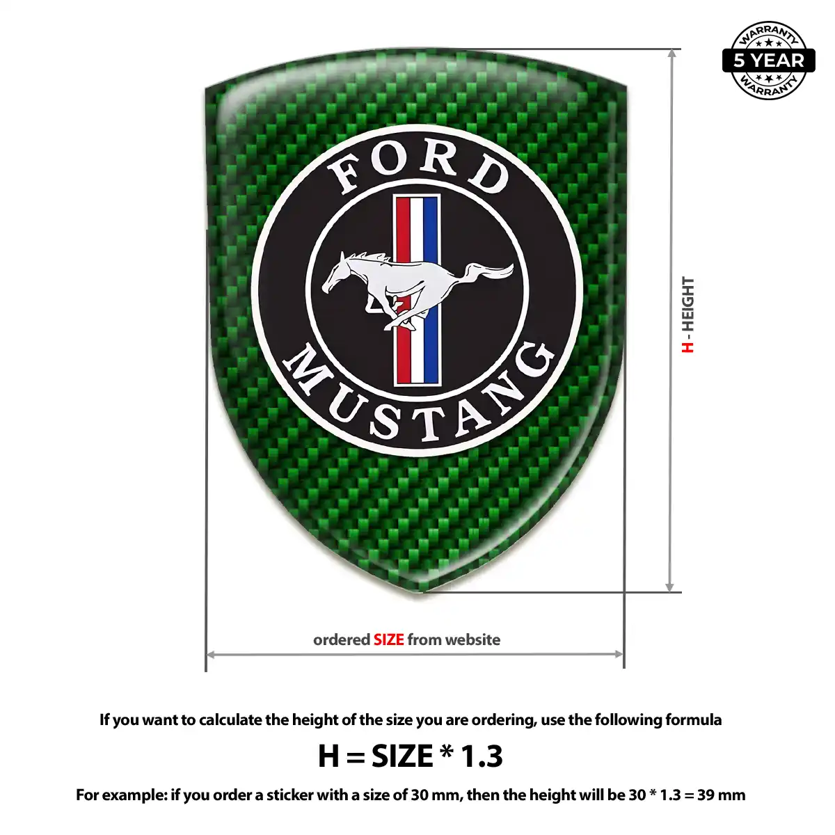 Ford Mustang Domed Decal Elite Finish