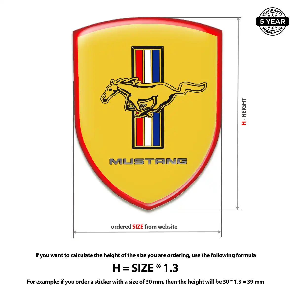 Ford Mustang Domed Decal Refined Design