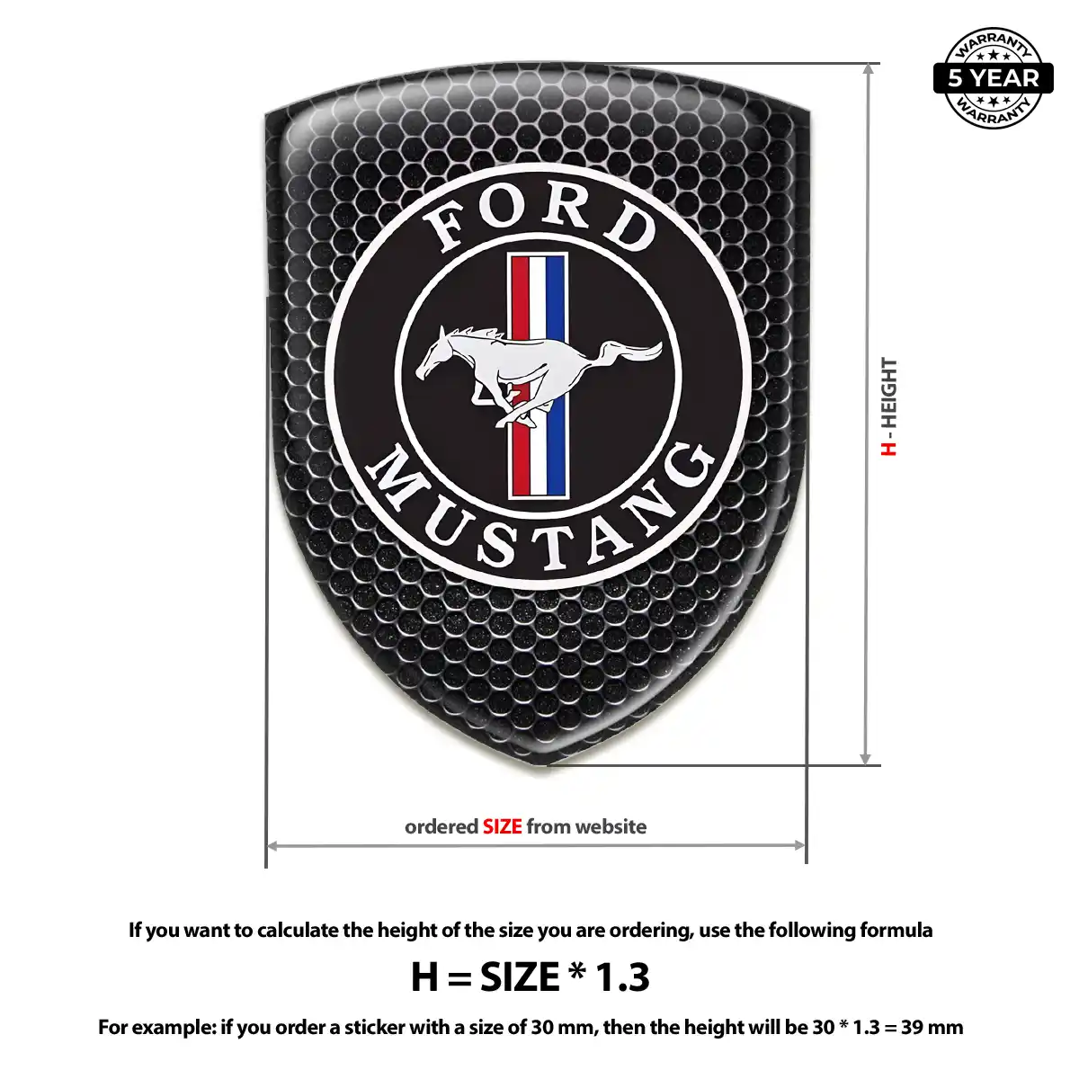 Ford Mustang Domed Decal Sleek Style