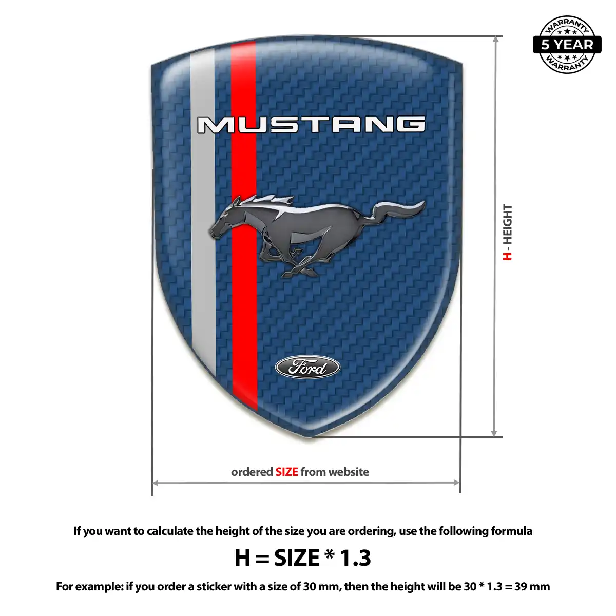 Ford Mustang Domed Emblem Elite Finish