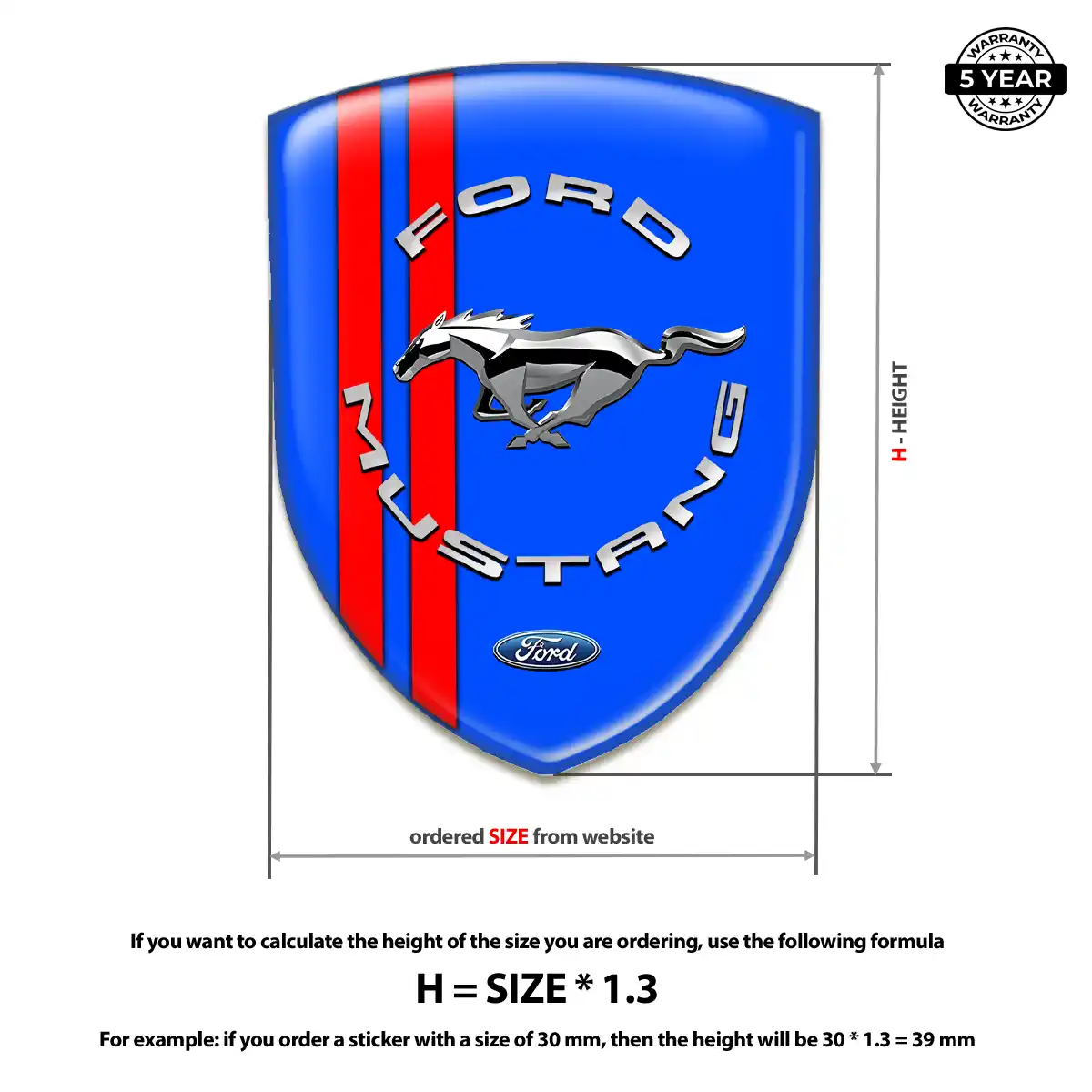 Ford Mustang Domed Emblem Sleek Style