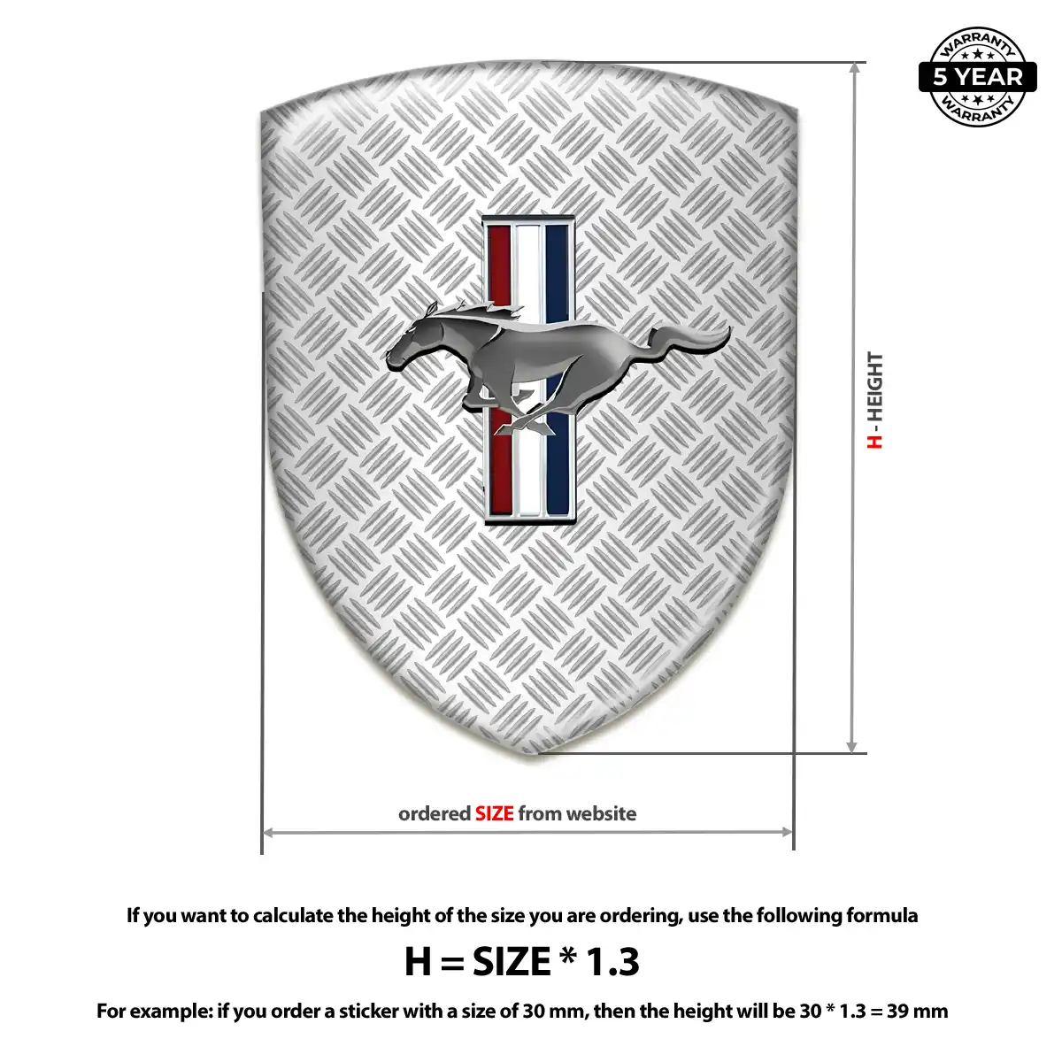 Ford Mustang Domed Logo Decal Refined Design