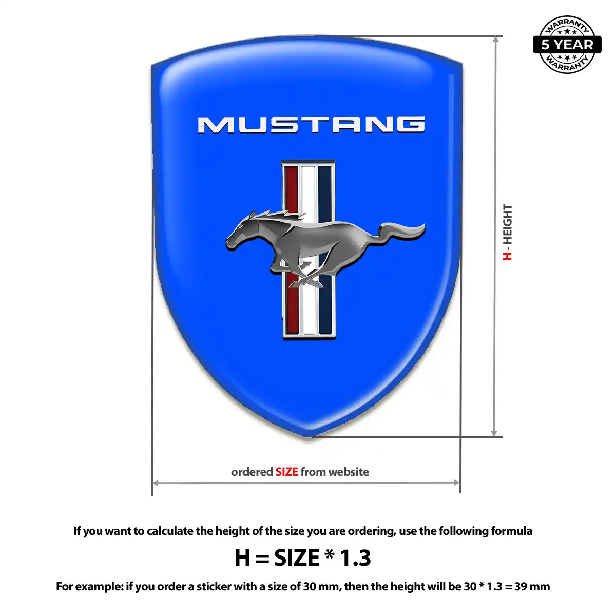 Ford Mustang Domed Logo Sticker Refined Design
