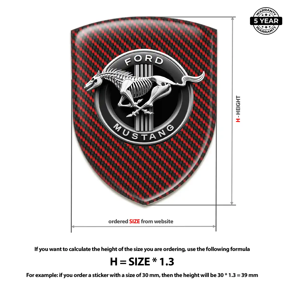 Ford Mustang Domed Logo Sticker Sleek Style