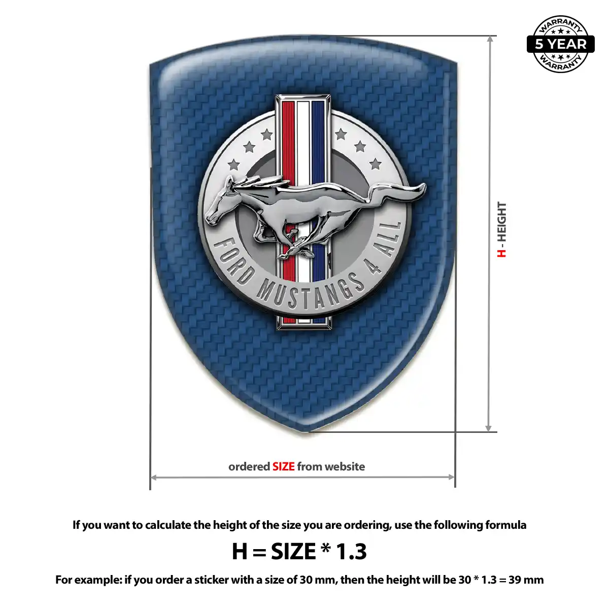Ford Mustang Emblem Badge Logo Elite Finish