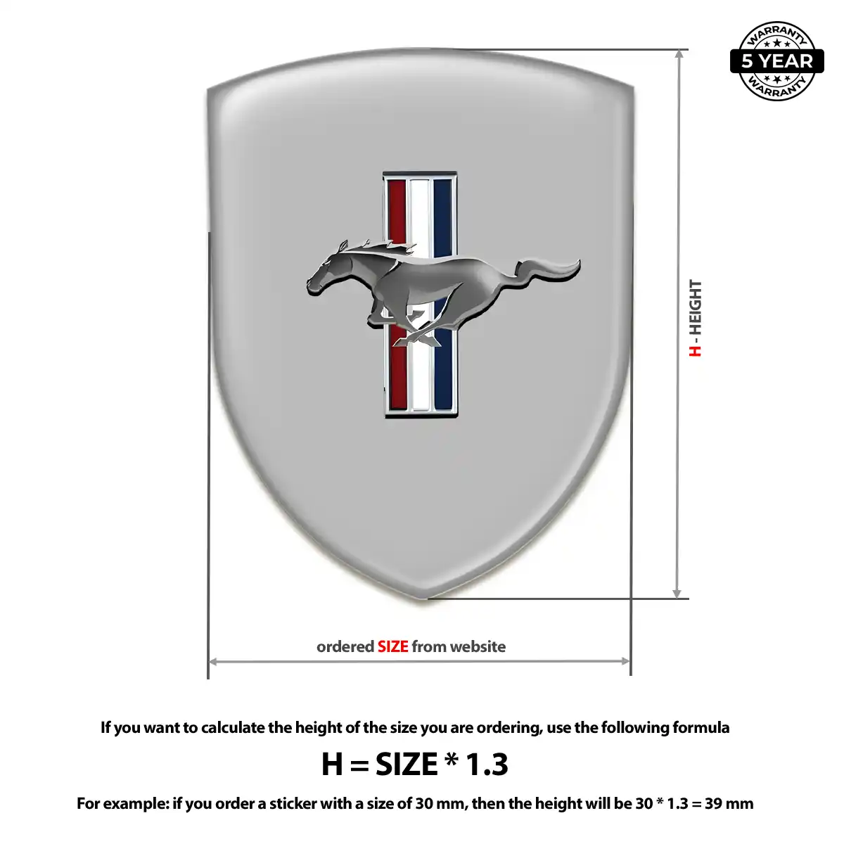 Ford Mustang Emblem Domed Badge Refined Design