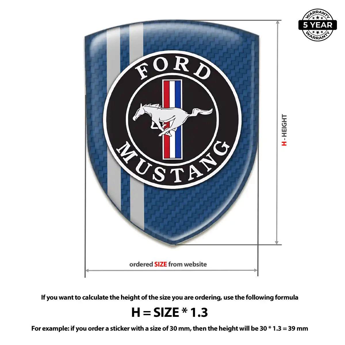 Ford Mustang Emblem Domed Badge Sleek Style