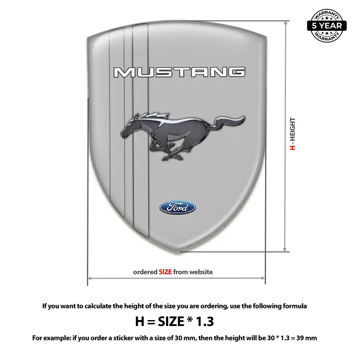Ford Mustang Emblem Logo Badge Elite Finish