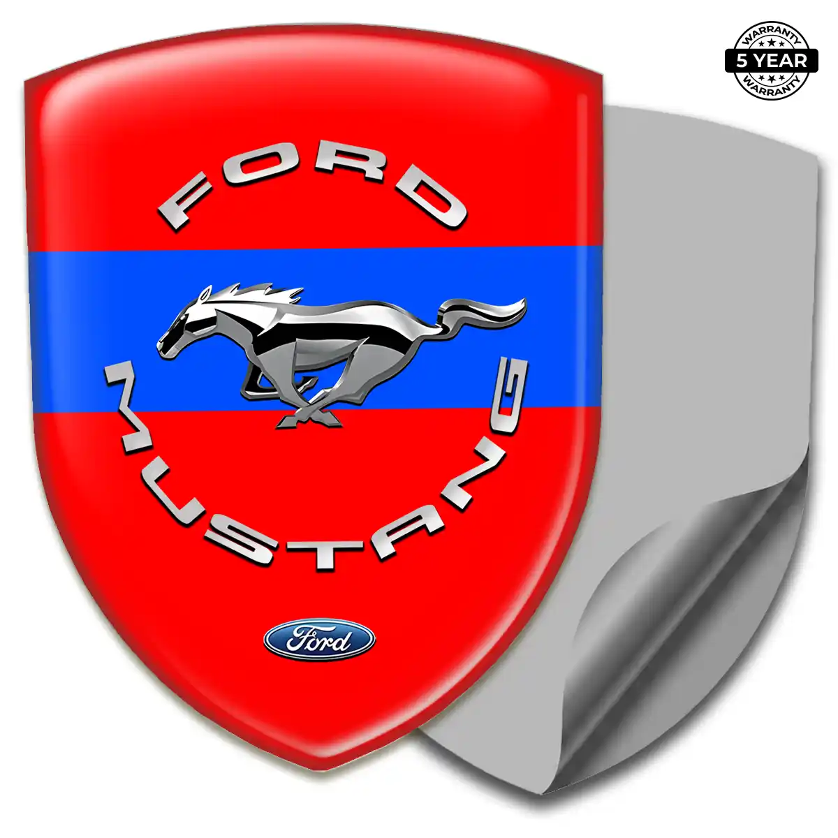 Ford Mustang Epoxy Domed Sticker Elite Finish