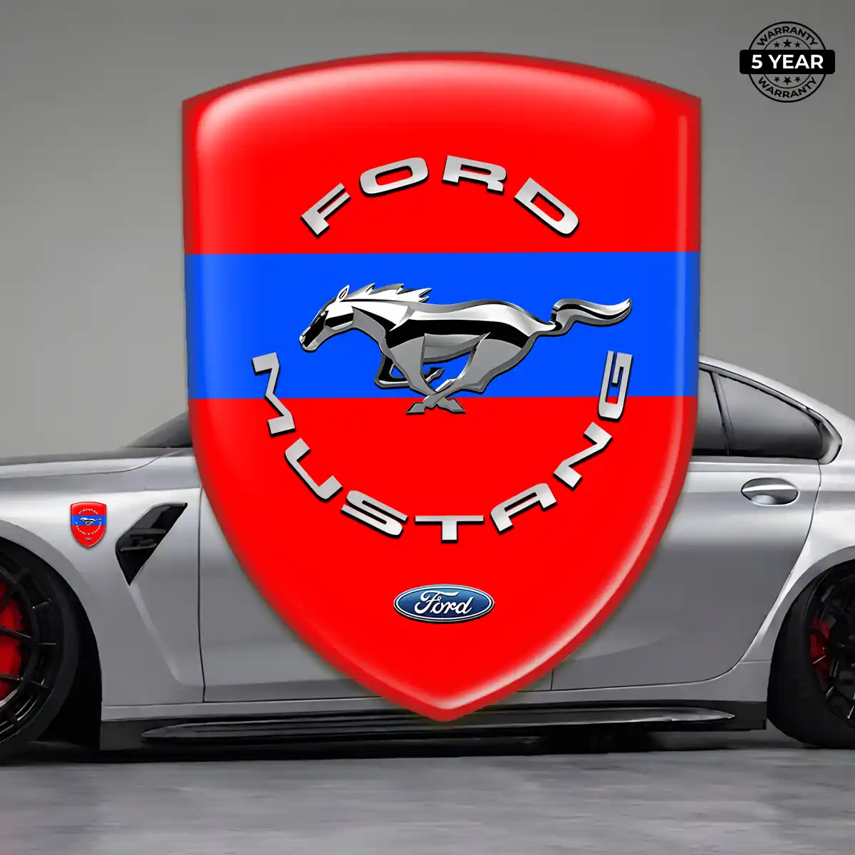 Ford Mustang Epoxy Domed Sticker Elite Finish
