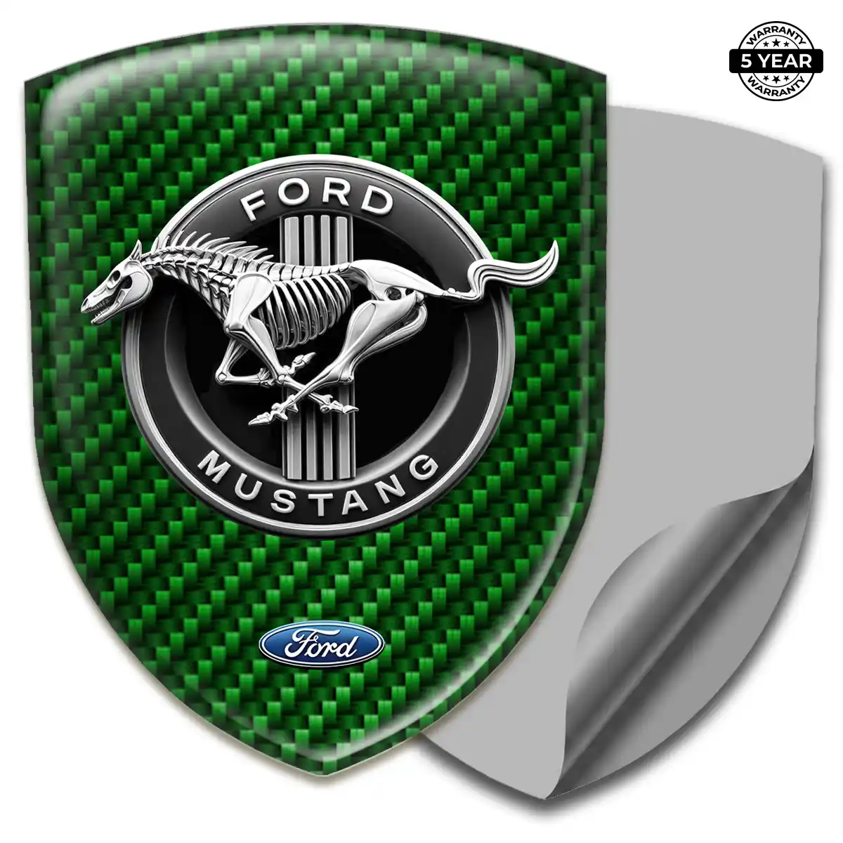 Ford Mustang Epoxy Domed Sticker Refined Design