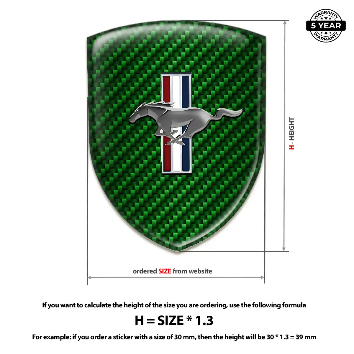 Ford Mustang Gel Badge Sticker Refined Design